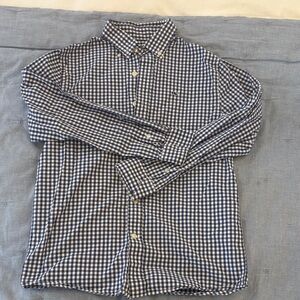 Boys size M (12-14) Blue Checkered button down Shirt
